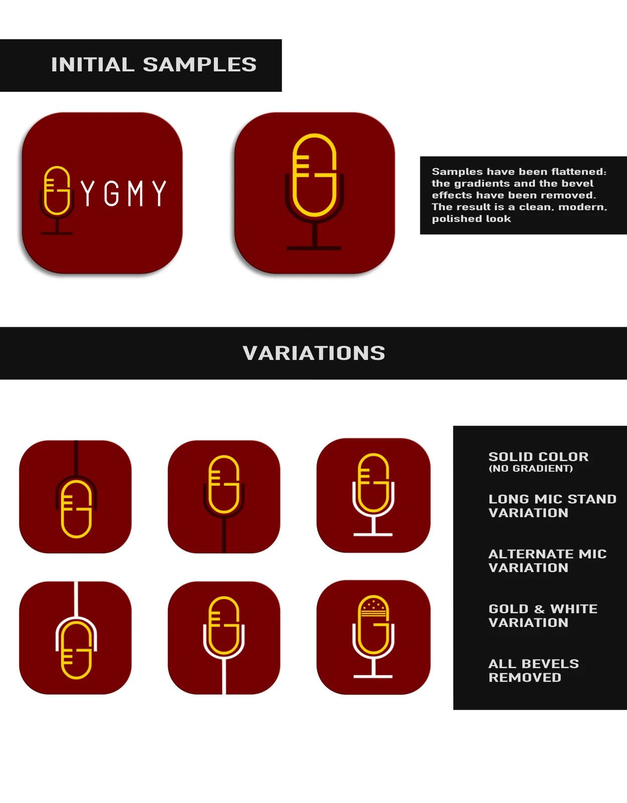 Gygmy app icon samples and variations