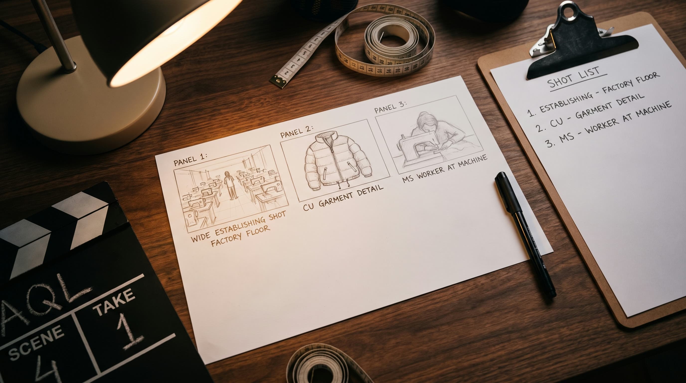 Storyboard for the AQL trailer