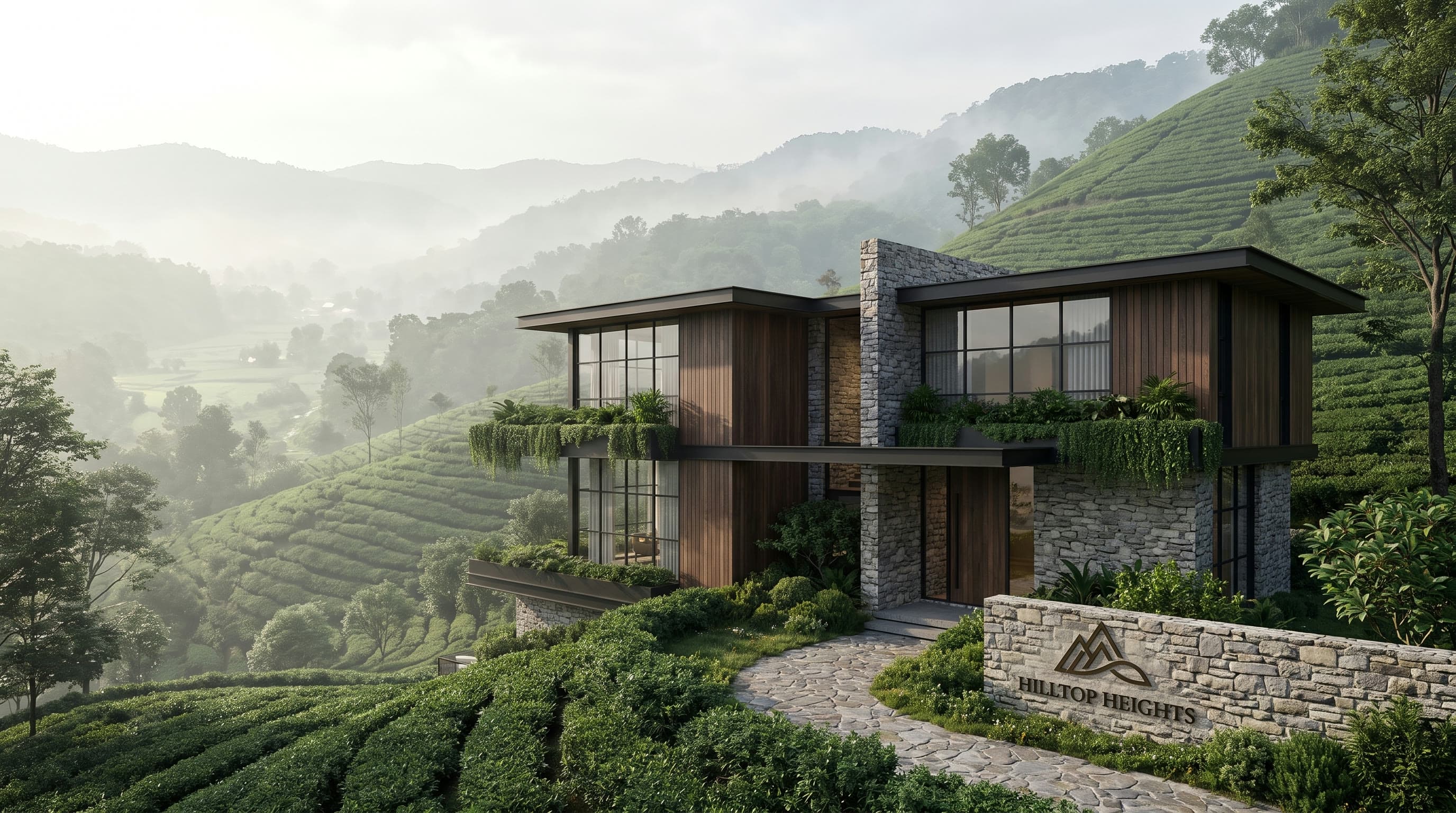 Exterior of the Hilltop Heights villa