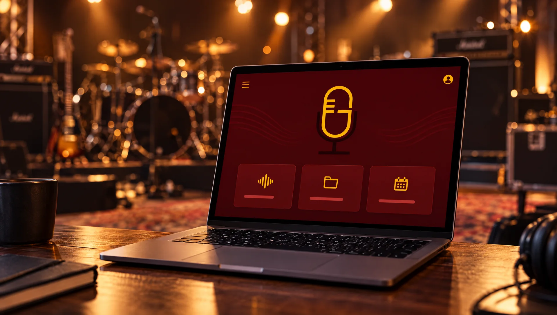 The Gygmy app on a laptop in a performance studio