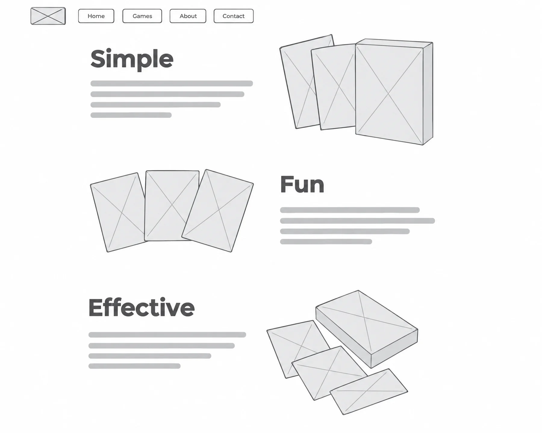 KickDeck Website, wireframe